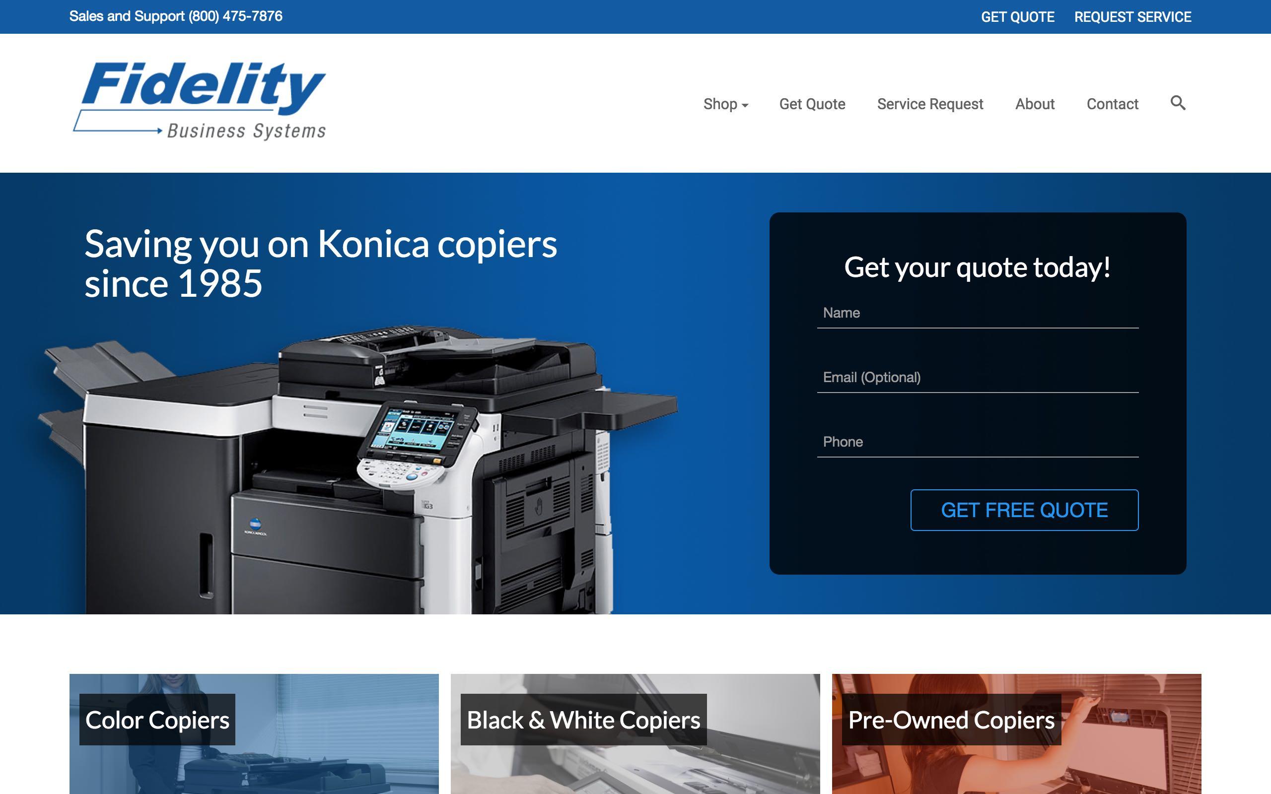 Fidelity Copiers Company Website Sacramento