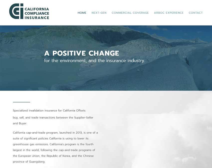 California Compliance Insurance Solutions website design adrian graphics