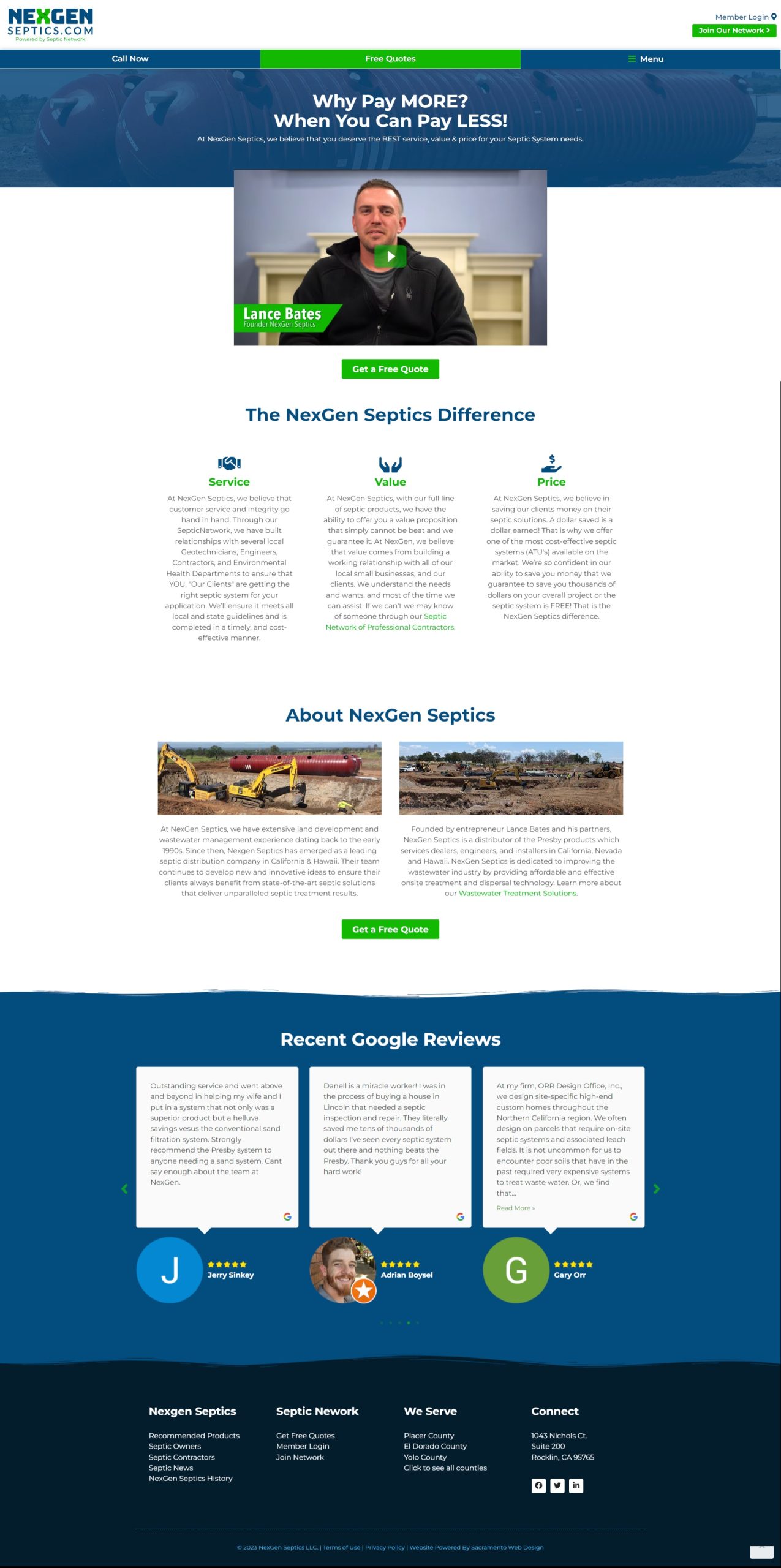 Septic Solutions Marketing Case Study NexGen Septics Website Design